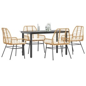 Juego de comedor jardín 5 piezas cojines ratán sintético marrón de , Conjuntos de jardín - Ref: Foro24-3334557, Precio: 364,6...