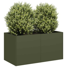 Jardinera de acero laminado en frío verde oliva 80x40x40 cm de , Maceteros y jardineras - Ref: Foro24-860671, Precio: 61,63 €...