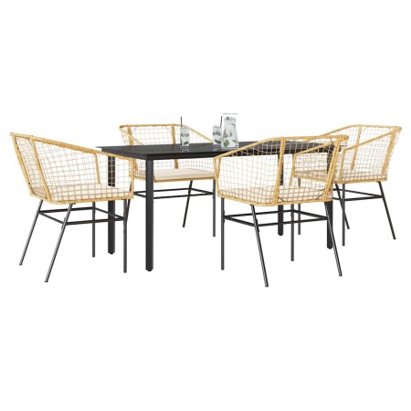 Juego de comedor jardín 5 piezas cojines ratán sintético marrón de , Conjuntos de jardín - Ref: Foro24-3334607, Precio: 305,0...