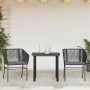 Set comedor jardín 3 pzas cojines ratán sintético vidrio negro de , Conjuntos de jardín - Ref: Foro24-3334611, Precio: 223,47...