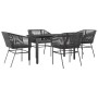 Juego de comedor jardín 5 piezas cojines ratán sintético negro de , Conjuntos de jardín - Ref: Foro24-3334613, Precio: 389,33...