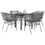 Juego comedor jardín 5 pzas cojines ratán sintético vidrio gris de , Conjuntos de jardín - Ref: Foro24-3334626, Precio: 372,9...
