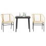 Juego de comedor jardín 3 piezas ratán sintético vidrio marrón de , Conjuntos de jardín - Ref: Foro24-3334492, Precio: 196,69...