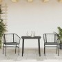 Set comedor jardín 3 pzas cojines ratán sintético vidrio negro de , Conjuntos de jardín - Ref: Foro24-3334499, Precio: 194,96...