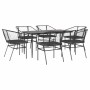 Set de comedor de jardín 7 piezas cojines ratán sintético negro de , Conjuntos de jardín - Ref: Foro24-3334503, Precio: 396,8...