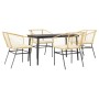 Juego de comedor jardín 5 piezas cojines ratán sintético marrón de , Conjuntos de jardín - Ref: Foro24-3334508, Precio: 298,9...