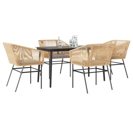 Juego de comedor jardín 5 piezas cojines ratán sintético marrón de , Conjuntos de jardín - Ref: Foro24-3334522, Precio: 390,0...
