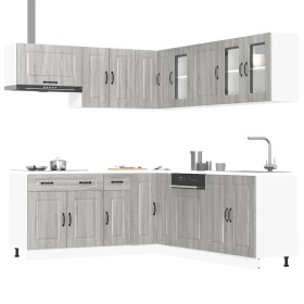 Mueble cocina Kalmar sonoma gris 11 pzas madera contrachapada de , Armarios de cocina - Ref: Foro24-3314917, Precio: 742,65 €...