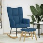 Sillón mecedora con taburete tela azul de , Mecedoras - Ref: Foro24-4016808, Precio: 140,54 €, Descuento: %