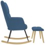 Sillón mecedora con taburete tela azul de , Mecedoras - Ref: Foro24-4016808, Precio: 140,54 €, Descuento: %