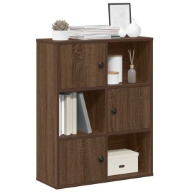 Estantería madera de ingeniería marrón roble 60x24x76,5 cm de , Librerías y estanterías - Ref: Foro24-860388, Precio: 64,65 €...