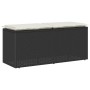 Banco de jardín con cojín ratán sintético negro 110x40x44 cm de , Bancos de jardín - Ref: Foro24-4104145, Precio: 102,87 €, D...