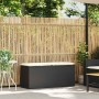 Banco de jardín con cojín ratán sintético negro 110x40x44 cm de , Bancos de jardín - Ref: Foro24-4104145, Precio: 102,87 €, D...