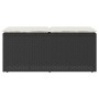 Banco de jardín con cojín ratán sintético negro 110x40x44 cm de , Bancos de jardín - Ref: Foro24-4104145, Precio: 102,87 €, D...