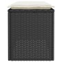 Banco de jardín con cojín ratán sintético negro 110x40x44 cm de , Bancos de jardín - Ref: Foro24-4104145, Precio: 102,87 €, D...
