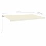 Toldo retráctil manual crema 600x350 cm de vidaXL, Toldos - Ref: Foro24-3069037, Precio: 577,39 €, Descuento: %