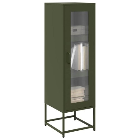 Aparador de acero laminado en frío verde oliva 36x39x123 cm de , Aparadores - Ref: Foro24-853396, Precio: 109,58 €, Descuento: %