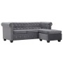 Sofá Chesterfield en L tapizado terciopelo gris 199x142x72 cm de , Sofás - Ref: Foro24-247145, Precio: 686,52 €, Descuento: %