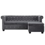Sofá Chesterfield en L tapizado terciopelo gris 199x142x72 cm de , Sofás - Ref: Foro24-247145, Precio: 686,52 €, Descuento: %