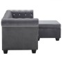 Sofá Chesterfield en L tapizado terciopelo gris 199x142x72 cm de , Sofás - Ref: Foro24-247145, Precio: 686,52 €, Descuento: %