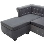 Sofá Chesterfield en L tapizado terciopelo gris 199x142x72 cm de , Sofás - Ref: Foro24-247145, Precio: 686,52 €, Descuento: %