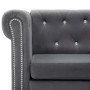 Sofá Chesterfield en L tapizado terciopelo gris 199x142x72 cm de , Sofás - Ref: Foro24-247145, Precio: 686,52 €, Descuento: %