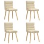 Sillas de comedor 4 unidades tela color crema de , Sillas de comedor - Ref: Foro24-3315400, Precio: 218,11 €, Descuento: %
