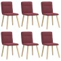 Sillas de comedor 6 unidades tela rojo tinto de , Sillas de comedor - Ref: Foro24-3315593, Precio: 299,31 €, Descuento: %