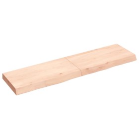Estante de pared madera maciza roble sin tratar 120x30x(2-6) cm de , Estantes y estanterías - Ref: Foro24-363573, Precio: 35,...