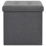 Taburete plegable con almacenaje lino sintético gris oscuro de , Taburetes y sillas plegables - Ref: Foro24-247077, Precio: 2...
