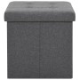 Taburete plegable con almacenaje lino sintético gris oscuro de , Taburetes y sillas plegables - Ref: Foro24-247077, Precio: 2...