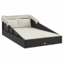 Tumbona con toldo plegable ratán sintético negro 200x114x128 cm de , Camas para exteriores - Ref: Foro24-362273, Precio: 328,...