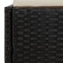 Tumbona con toldo plegable ratán sintético negro 200x114x128 cm de , Camas para exteriores - Ref: Foro24-362273, Precio: 328,...