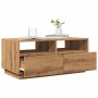 Mesa de centro con luces LED roble artesanal 90x49x40 cm de , Mesas de centro - Ref: Foro24-857711, Precio: 120,88 €, Descuen...