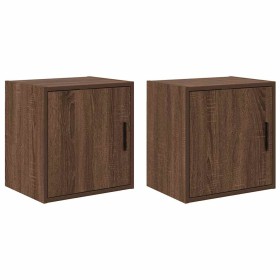 Armarios de pared 2 uds para garaje madera marrón roble de , Armarios industriales - Ref: Foro24-860638, Precio: 61,07 €, Des...