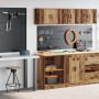Armarios 2 uds para garaje madera ingeniería antigua madera de , Armarios industriales - Ref: Foro24-3328285, Precio: 98,17 €...