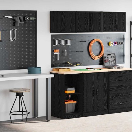 Armarios 2 uds para garaje madera de ingeniería negro de , Armarios industriales - Ref: Foro24-3328270, Precio: 92,53 €, Desc...