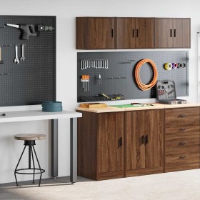 Armarios 2 uds para garaje madera ingeniería marrón roble de , Armarios industriales - Ref: Foro24-3328302, Precio: 87,02 €, ...