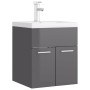 Mueble con lavabo aglomerado gris brillante de vidaXL, Tocadores de baño - Ref: Foro24-3071269, Precio: 161,16 €, Descuento: %