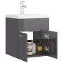 Mueble con lavabo aglomerado gris brillante de vidaXL, Tocadores de baño - Ref: Foro24-3071269, Precio: 161,16 €, Descuento: %