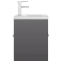 Mueble con lavabo aglomerado gris brillante de vidaXL, Tocadores de baño - Ref: Foro24-3071269, Precio: 161,16 €, Descuento: %