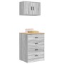 Armarios 2 uds para garaje madera ingeniería gris sonoma de , Armarios industriales - Ref: Foro24-3328337, Precio: 136,61 €, ...