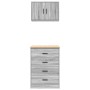Armarios 2 uds para garaje madera ingeniería gris sonoma de , Armarios industriales - Ref: Foro24-3328337, Precio: 136,61 €, ...