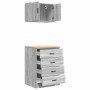 Armarios 2 uds para garaje madera ingeniería gris sonoma de , Armarios industriales - Ref: Foro24-3328337, Precio: 136,61 €, ...