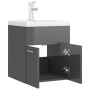 Mueble con lavabo aglomerado gris brillante de vidaXL, Tocadores de baño - Ref: Foro24-3071269, Precio: 161,16 €, Descuento: %
