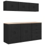 Armarios 6 uds para garaje madera de ingeniería negro de , Armarios industriales - Ref: Foro24-3328342, Precio: 518,81 €, Des...