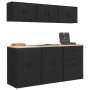 Armarios 6 uds para garaje madera de ingeniería negro de , Armarios industriales - Ref: Foro24-3328342, Precio: 518,81 €, Des...