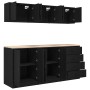 Armarios 6 uds para garaje madera de ingeniería negro de , Armarios industriales - Ref: Foro24-3328342, Precio: 518,81 €, Des...