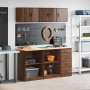 Armarios 6 uds para garaje madera ingeniería marrón roble de , Armarios industriales - Ref: Foro24-3328356, Precio: 302,63 €,...