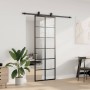 Puerta corredera con juego herrajes negro 76x205 cm ESG vidrio de , Puertas - Ref: Foro24-3375790, Precio: 243,50 €, Descuent...